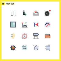 Aktienvektor-Icon-Pack mit 16 Linienzeichen und Symbolen für Möbelrad-Erfolgspumpenwünsche editierbares Paket kreativer Vektordesign-Elemente vektor
