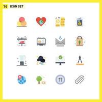 Aktienvektor-Icon-Paket mit 16 Zeilenzeichen und Symbolen für das Management von Geschäftseinladungstagsfeiern editierbares Paket kreativer Vektordesign-Elemente vektor