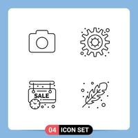4 kreative Symbole, moderne Zeichen und Symbole von Instagram-Online-Shop-Ausrüstung, begrenzte Blatt-editierbare Vektordesign-Elemente vektor