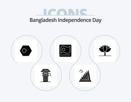 bangladesh oberoende dag glyf ikon packa 5 ikon design. bangla. flagga. martyrer. bangladesh. Land vektor