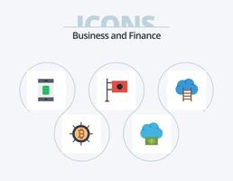 Finanzen flach Icon Pack 5 Icon Design. . . Geld. Wachstum. Geschäft vektor