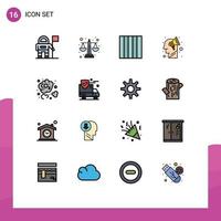 satz von 16 modernen ui-symbolen symbole zeichen für versicherung co-layout kohlendioxid brainstorming editierbare kreative vektordesignelemente vektor