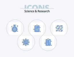 Wissenschaft blau Icon Pack 5 Icon Design. Krankheiten. Labor. Zahn. aufzeichnen. Zwischenablage vektor