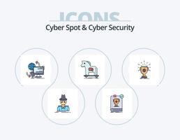 Cyber Spot und Cyber Security Line gefüllt Icon Pack 5 Icon Design. Preis. vergeben. Monarchie. Virus. Internet vektor