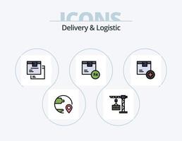 lieferung und logistiklinie gefüllt icon pack 5 icon design. finden. Kasten. Logistik. Lagerhaus. Versand vektor
