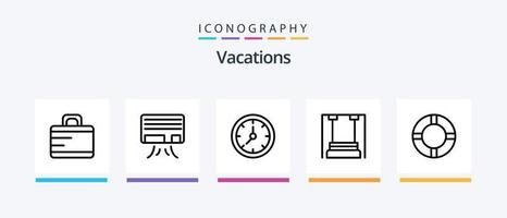 semester linje 5 ikon packa Inklusive grupp. dagis. id. ungar. barndom. kreativ ikoner design vektor