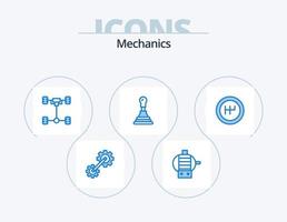 mekanik blå ikon packa 5 ikon design. . . chassi. mekanik. växellåda vektor