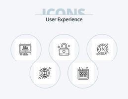 User Experience Line Icon Pack 5 Icon-Design. Publikum. ux. Diamant. Benutzer. Erfahrung vektor