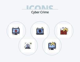 Cyber-Kriminalität Linie gefüllt Icon Pack 5 Icon Design. dokumentieren. USB. Email. Lagerung. Antrieb vektor