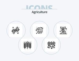 Landwirtschaftslinie Icon Pack 5 Icon Design. . Scheune. Erzeuger. Landwirtschaft. Stroh vektor