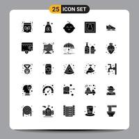 uppsättning av 25 modern ui ikoner symboler tecken för skridskor is barn känga fotografi redigerbar vektor design element