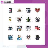 16 kreative Symbole moderne Zeichen und Symbole der Lieblingsherzgeld-Emoji-Medizin editierbare kreative Vektordesign-Elemente vektor