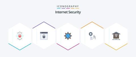 Internet Security 25 Flat Icon Pack inklusive Internet. Taste. Sicherheit. Internet vektor