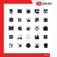 Stock Vector Icon Pack mit 25 Linienzeichen und Symbolen für bearbeitbare Vektordesign-Elemente für Weihnachtsfeuerwehrvideo-Feuerrufe