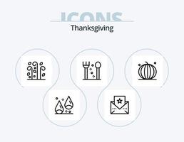 tack ger linje ikon packa 5 ikon design. tacksägelse. Semester. tacksägelse. gåva. mat vektor