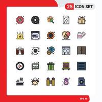 uppsättning av 25 modern ui ikoner symboler tecken för strategi planen filmskapande idéer e handla redigerbar vektor design element