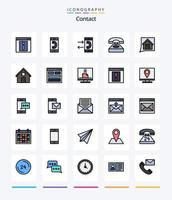 kreativer Kontakt 25 Zeilen gefülltes Icon Pack wie Konversation. Kontakt. Gespräch. Gespräch. Kontakt vektor