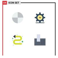 Flaches Icon-Paket mit 4 universellen Symbolen für Aspirin-Indikator-Uhrengeräte editierbare Vektordesign-Elemente vektor