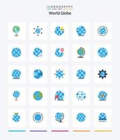 Creative Globe 25 Flat Icon Pack wie Globus. Netz. Internet. Internet. Welt vektor