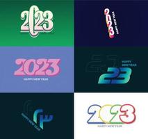 stor uppsättning av 2023 Lycklig ny år logotyp text design 2023 siffra design mall vektor