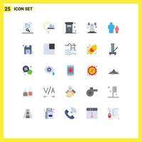 Stock Vector Icon Pack mit 25 Linienzeichen und Symbolen für Tower Signal School Station Benzin editierbare Vektordesign-Elemente