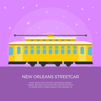Flache New Orleans Streetcar-Vektor-Illustration vektor
