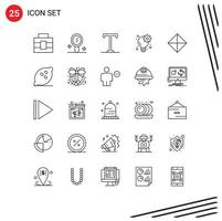 universell ikon symboler grupp av 25 modern rader av mat symboler spåna symbolism säkerhet redigerbar vektor design element