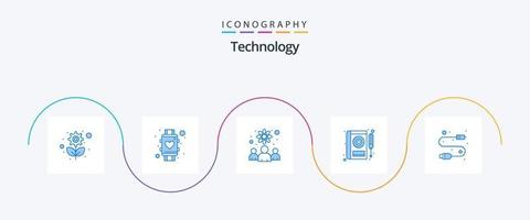teknologi blå 5 ikon packa Inklusive service. manuell. Kolla på. bil. vetenskapsmän vektor