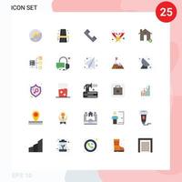 satz von 25 modernen ui symbolen symbole zeichen für komplette gebäude call star christmas editierbare vektordesignelemente vektor