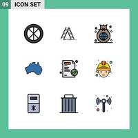 9 kreative Symbole moderne Zeichen und Symbole des Kartenlandes reparieren australische globale editierbare Vektordesignelemente vektor