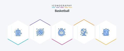 basketboll 25 blå ikon packa Inklusive . taktik. minuter. strategi. sporter klubb klot vektor