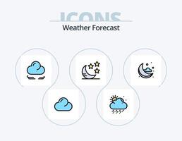 Wetterlinie gefüllt Icon Pack 5 Icon Design. . Wetter. verringern. Sonne. Wetter vektor