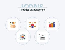 Produktmanagement Flat Icon Pack 5 Icon Design. Diagramm. Verbraucher. Management. Münze. Geschäft vektor