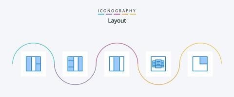 layout blå 5 ikon packa Inklusive . layout. vektor