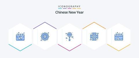 chinesisches neujahr 25 blaues symbolpaket inklusive event. Kalender. Chinesisch. Symbol. China vektor
