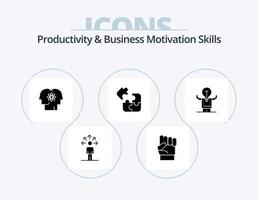 Produktivität und Geschäftsmotivation Fähigkeiten Glyph Icon Pack 5 Icon Design. Puzzle. Spiel. Stärke. Geschäft. Management vektor