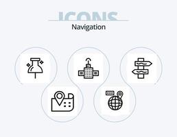 navigering linje ikon packa 5 ikon design. navigering. ladda ner. plats. pil. företag vektor
