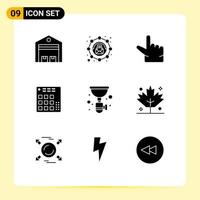 uppsättning av 9 modern ui ikoner symboler tecken för rörmokare mixer meddelande leva kontrollant redigerbar vektor design element