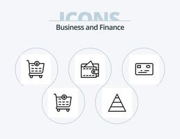 Finanzlinie Icon Pack 5 Icon Design. . Kasse. vektor