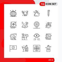 16 kreative Symbole moderne Zeichen und Symbole des Management-Diagramms Handtuch-Design-Stift bearbeitbare Vektordesign-Elemente vektor