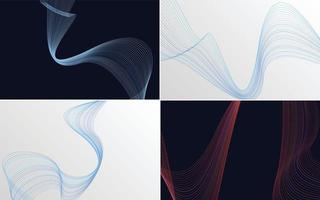 Wave Curve Abstract Vector Background Pack für einen trendigen und stilvollen Look