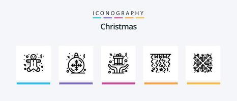 Christmas Line 5 Icon Pack inklusive Musik. Weihnachten. Winter. Weihnachtsmütze. Weihnachtsmütze. kreatives Symboldesign vektor