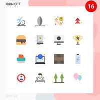 16 universelle Flachfarben für Web- und mobile Anwendungen. Food Up Call Next Pfeil editierbares Paket kreativer Vektordesign-Elemente vektor