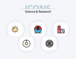 Wissenschaftslinie gefüllt Icon Pack 5 Icon Design. . . Licht. Welt. Erde vektor