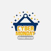 Cyber-Montag. Vektorhintergrund für Cyber-Monday-Verkauf. Verkaufsbanner mit geometrischen Formen und Text. vektor