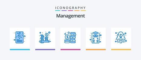 Management Blue 5 Icon Pack inklusive Licht. kreativ. Management. Birne. Planung. kreatives Symboldesign vektor