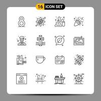 16 kreative Symbole moderne Zeichen und Symbole von Lehrermeistern Wissenschaftslehrer Konfetti editierbare Vektordesign-Elemente vektor