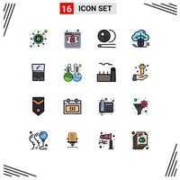 Stock Vector Icon Pack mit 16 Linienzeichen und Symbolen für Computer-Online-Billard verbundene Maus editierbare kreative Vektordesign-Elemente