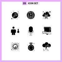 9 kreativ ikoner modern tecken och symboler av temperatur grader decentraliserad kropp trappa redigerbar vektor design element