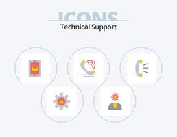 Technischer Support Flat Icon Pack 5 Icon Design. antworten. Telefon. Unterstützung. Kommunikation. Unterstützung vektor